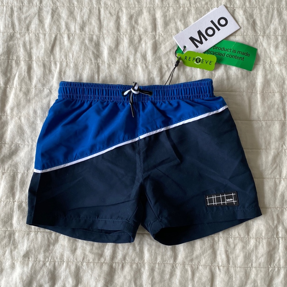 Molo Snorkel Blue Niko Block Swim Trunks Size 3/4 Y